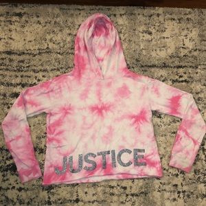 Justice Tie Dye Cropped Hoodie